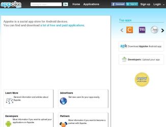 Appoke est une place de marché pour les applications de téléphones Android. Il intègre aussi un system de réseaux social ainsi que Facebook et Twitter.