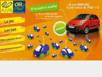 Opration anniversaire pour les 20 ans de la socit Car Go. Mini Site vnementiel (lots  gagner)