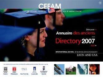 CD-Rom de l annuaire des anciens du CEFAM (cole de Managment de Lyon) ralis sous flash. Rcupration d une base Excel - transformation en XML et intgration dans le moteur de recherche dvelopp en AS3.Graphique / Animation / Dveloppement AS3 / Mastering