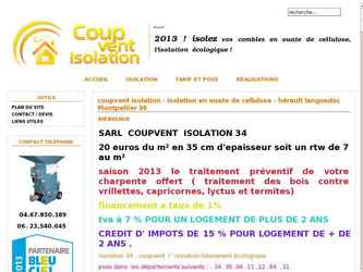 Ce site est très bien référencé suite au bon choix du nom de domaine, la technologie, mais aussi grâce à la bonne collaboration avec le client qui joue le jeu et met à jour son site très régulièrement.

Essayez sous google:
Isolation Montpellier
Ouate de cellulose Montpellier
Isolation de combles Montpellier
Ou sur l'hérault
Il est toujours bien placé

Du coup mon client rentre ces clients exclusivement grâce à ce site.

N'hésitez pas à le contacter si vous avez des question sur sa satisfaction

La charte graphique est simple, le client n'a pas voulu trop investir sur ce point, mais j'ai eu fait des sites plus travaillés graphiquement avec mes partenaires graphistes (voir menuiserie patrick par exemple)