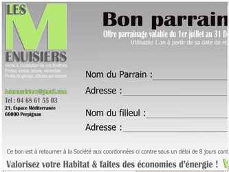 création de chèques cadeaux et bons de parrainage pour l'entreprise Les Menuisiers à Perpignan