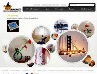 Conception, h�bergement et r�f�rencement de la boutique Ping D�co.- Int�gration du moteur e-commerce Magento en mode multi-boutiques- Installation de modules compl�mentaires et d�veloppements sp�cifiques- Th�me graphique personnalis�- Cr�ation du logo et des diff�rentes d�clinaisons- R�f�rencement naturel & Adwords- Cr�ations Smart pages  - Page Facebook avec int�gration d un bouton "J aime" sur la boutique pour chaque produit- Support de communication (Flyers, Carte de visite, catalogue papier...)- Cr�ation du site institutionnel (www.ping-partner.fr)- Cr�ation et personnalisation d un blog WordPress (Blog.ping-deco.fr)- Formations de l �quipe � l utilisation de PingCr�ation du site institutionnelle 