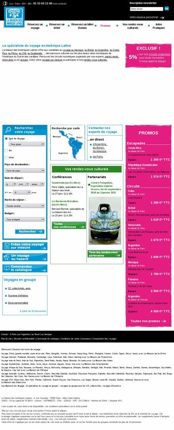 portail e-tourisme de vente de circuits touristiques hauts de gamme en amérique latine (Bresil, perou, Bolivie,...)