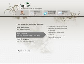 Site vitrine de notre entreprise HighTao. Conçu en interne, il nous permet de montrer nos compétences.
L'affichage est codé en HTML5 et CSS3, et les différentes fonctions en PHP.