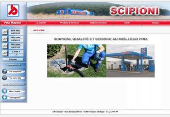 Site d'une société en carburant avec inscription client et gestion des commandes via une interface web.