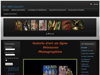 Galerie d'art et boutique en ligne.
Expositions d'oeuvres d'artistes contemporains, vernissages virtuels (forum), annonces d'évènements; site en français et en anglais.