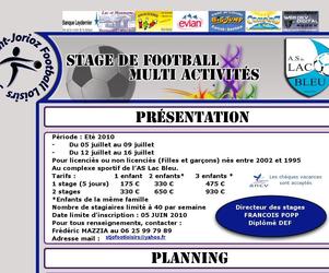 Site internet vitrine comprenant 2 pages: - une page de prsentation du stage de football. - une page de tlchargement des dossiers d inscription.Ce site a t le premier cr par webdevdigital.La socit a galement cr le logo.