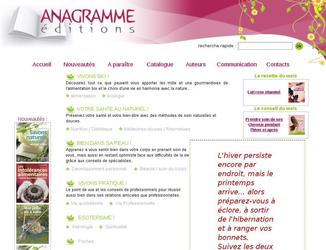 Site vitrine de l'&eacute;diteur anagramme. 
Site administrable, gestion des livres, gestion des auteurs,  gestion des nouveaut&eacute; et de la page d'accueil.
Site bas&eacute; sur une base MYSQL 